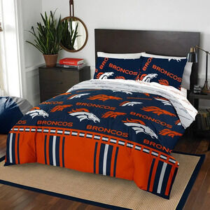 Denver Broncos 5 Pc Complete Set: Comforter, Flat/ Fitted Sheets, 2 Shams NWT